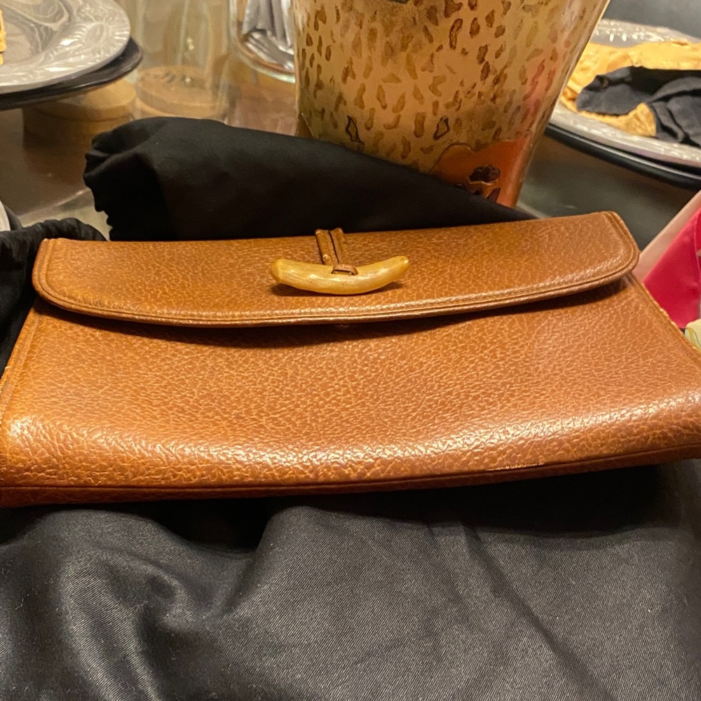 Yves Saint Laurent Rich Brown Leather Messenger Bag add a chain for crossbody - Picture 14 of 16
